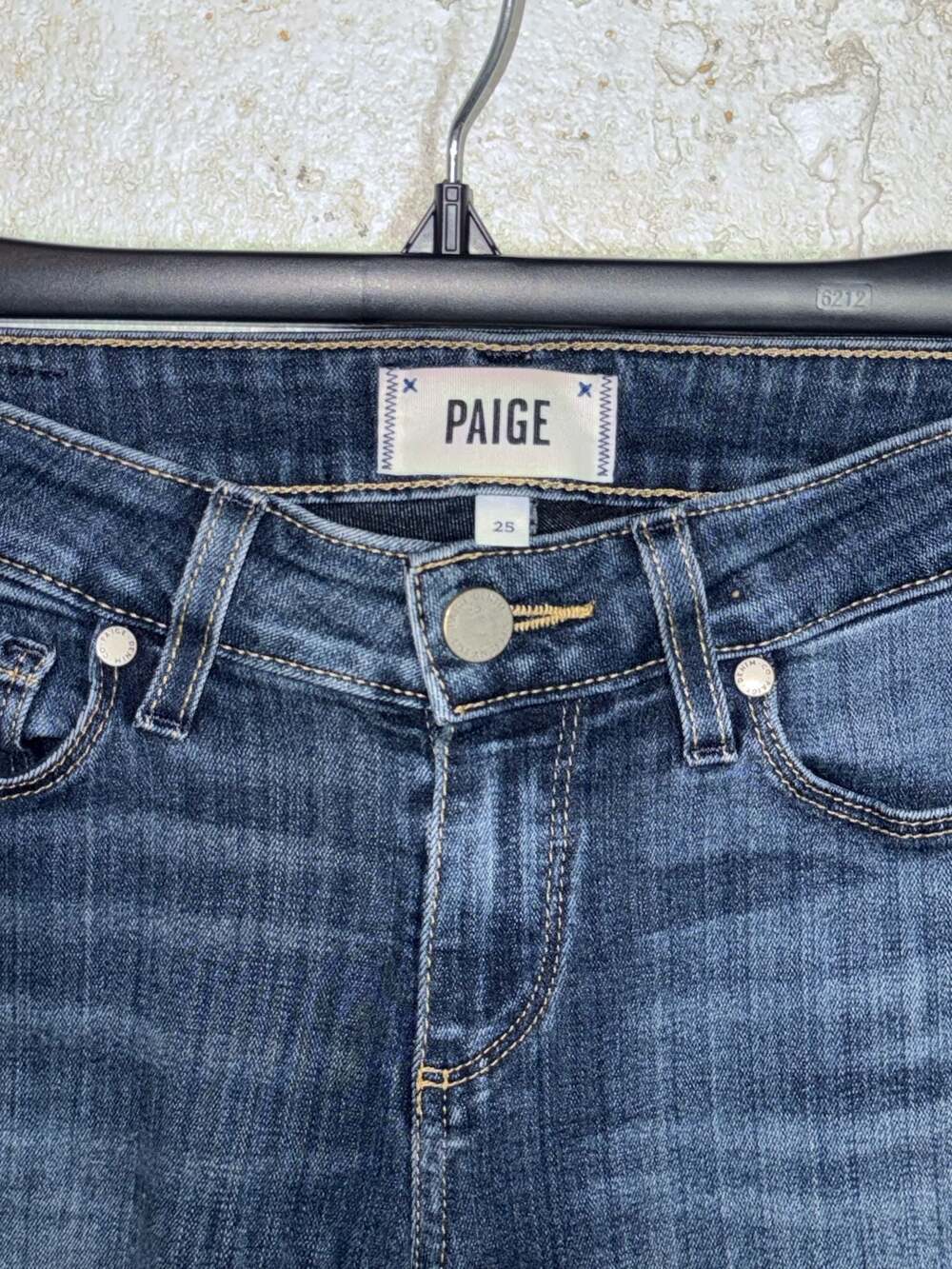 PAIGE Skyline Skinny Jeans Dark Wash Size 25 - Picture 4 of 7
